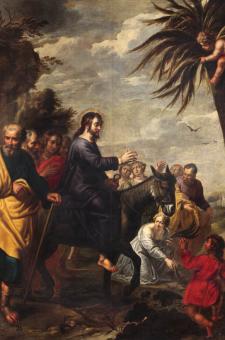 “Entrada de Jesús en Jerusalén”. Pedro Pablo Rubens, siglo XVII. Crédito: Pinacoteca de la Venerable Orden Tercera de San Francisco de Lima. 